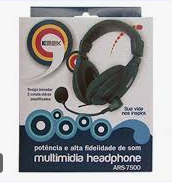 Headset Gamer Stereo c/|Microfone preto ARS-750